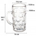 1x Bierpul 100cl Kunststof SAN Glashelder BPA vrij 1 l Ø 10 cm · 20 cm