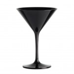 12x Plastic Martiniglas Zwart 23cl (PC) Onbreekbaar